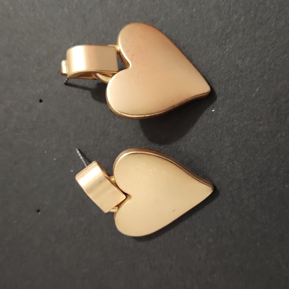 Gold Heart Earrings